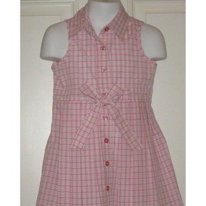 Kid Zone Pink Plaid Pleated Sleeveless Sun Summer Dress 2T Sundress Girls